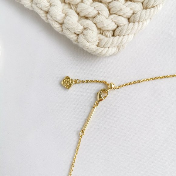 Authentic Kendra Scott Elisa Enamel Framed - Gold Sunset Illusion Necklace - Picture 3 of 3